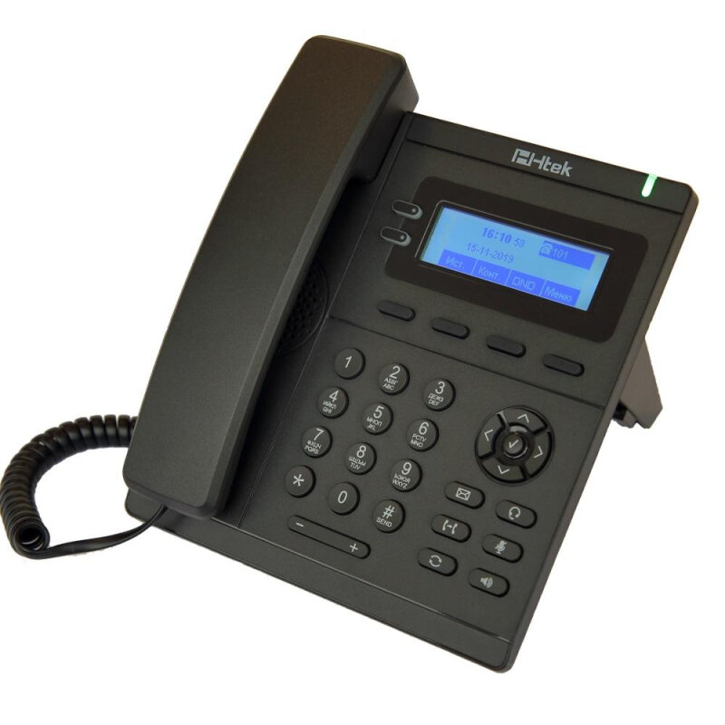 IP-телефон Htek UC902S RU, 2 SIP-аккаунта, с БП, черный