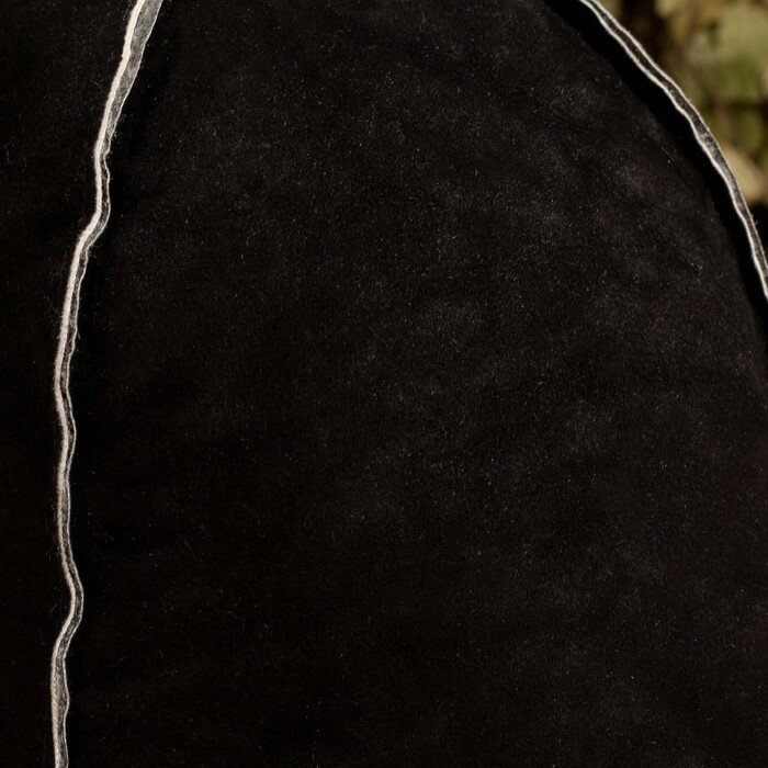Шапка для бани из овчины "Премиум" прямострочный шов, черный - фотография № 2