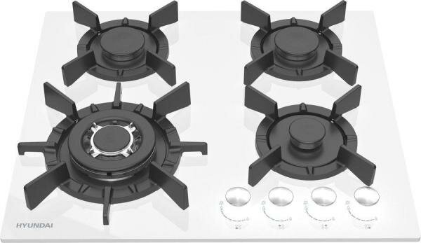 Газовая варочная поверхность Hyundai HHG 6437 WG белый - фотография № 4