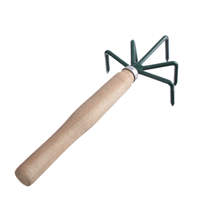Рыхлитель, длина 25 см, 5 зубцов, деревянная ручка, Р-5 м - фотография № 2