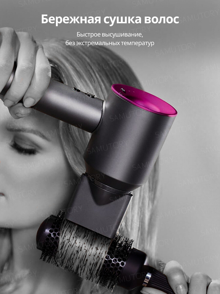 Профессиональный Фен для волос с насадками Xiaomi Sencicimen Hair Dryer HD15 Pink - фотография № 4