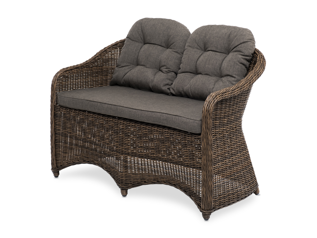 "Равенна" диван двухместный плетенный из ротанга, коричневый - фотография № 8