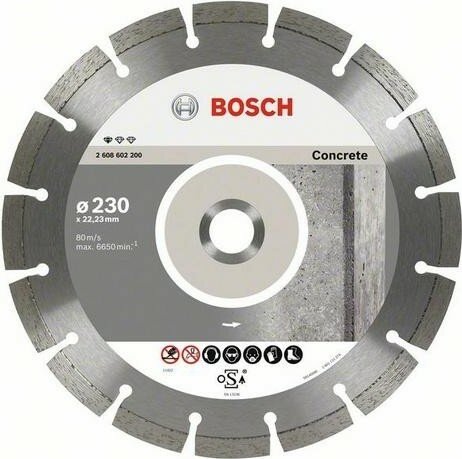 Алмазный диск для резки бетона BOSCH 230х22.2 мм Standard for Concrete