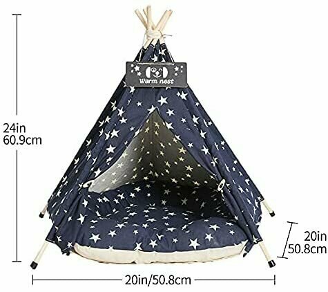 Лежанка-палатка для животных синяя - фотография № 2