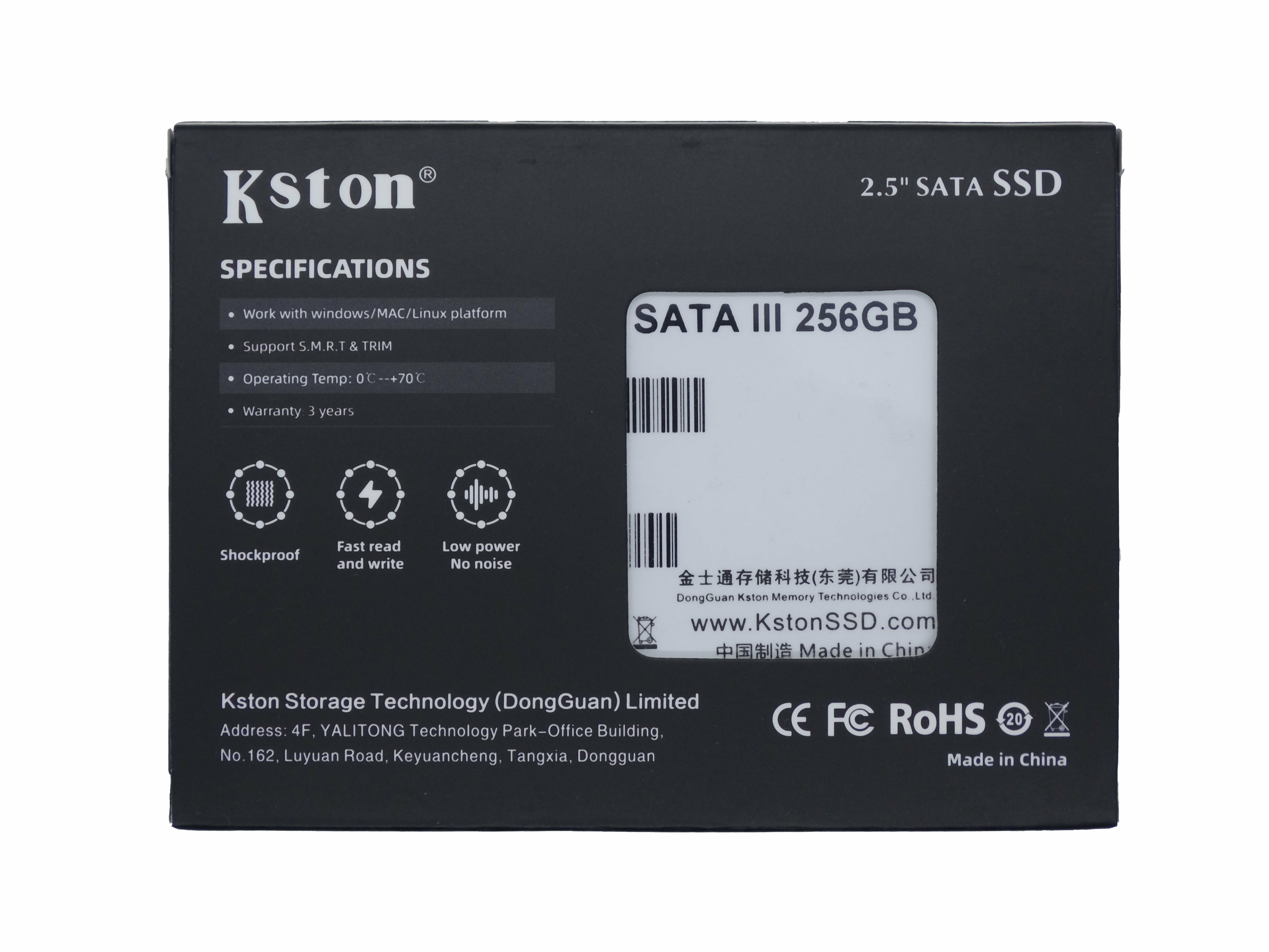 256 ГБ Внутренний SSD диск Kston 25" SATA3 60 Гбит/с (K755-256GB) + винты + кабель SATA