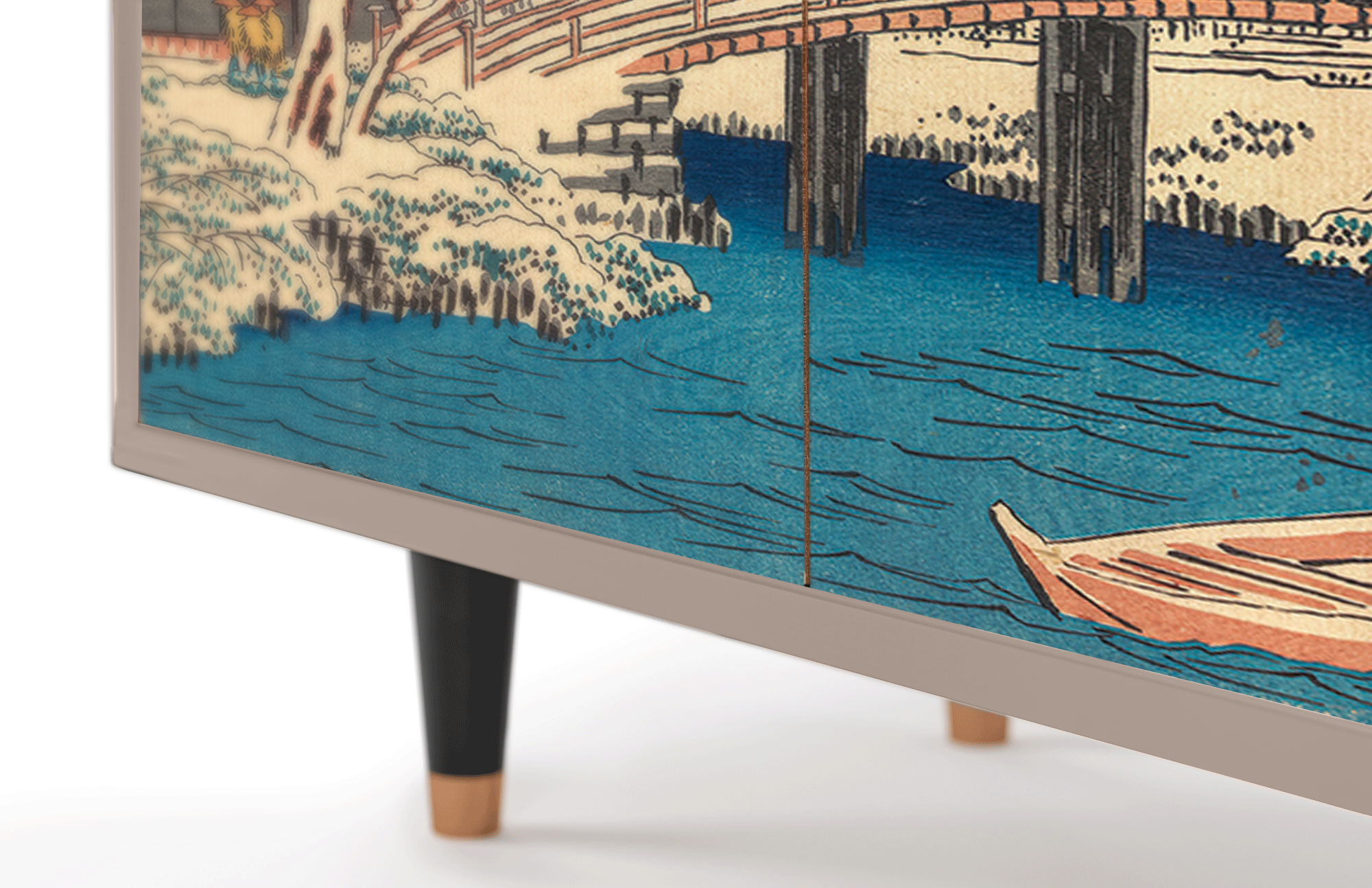 Комод - STORYZ - BS3 Katabira River by Utagawa Hiroshige, 94 x 96 x 48 см, Бежевый - фотография № 5