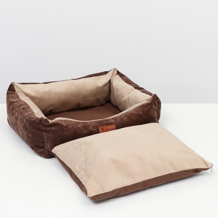 Лежанка со съемным чехлом, мебельная ткань, поролон, 45 х 35 х 13 см - фотография № 6