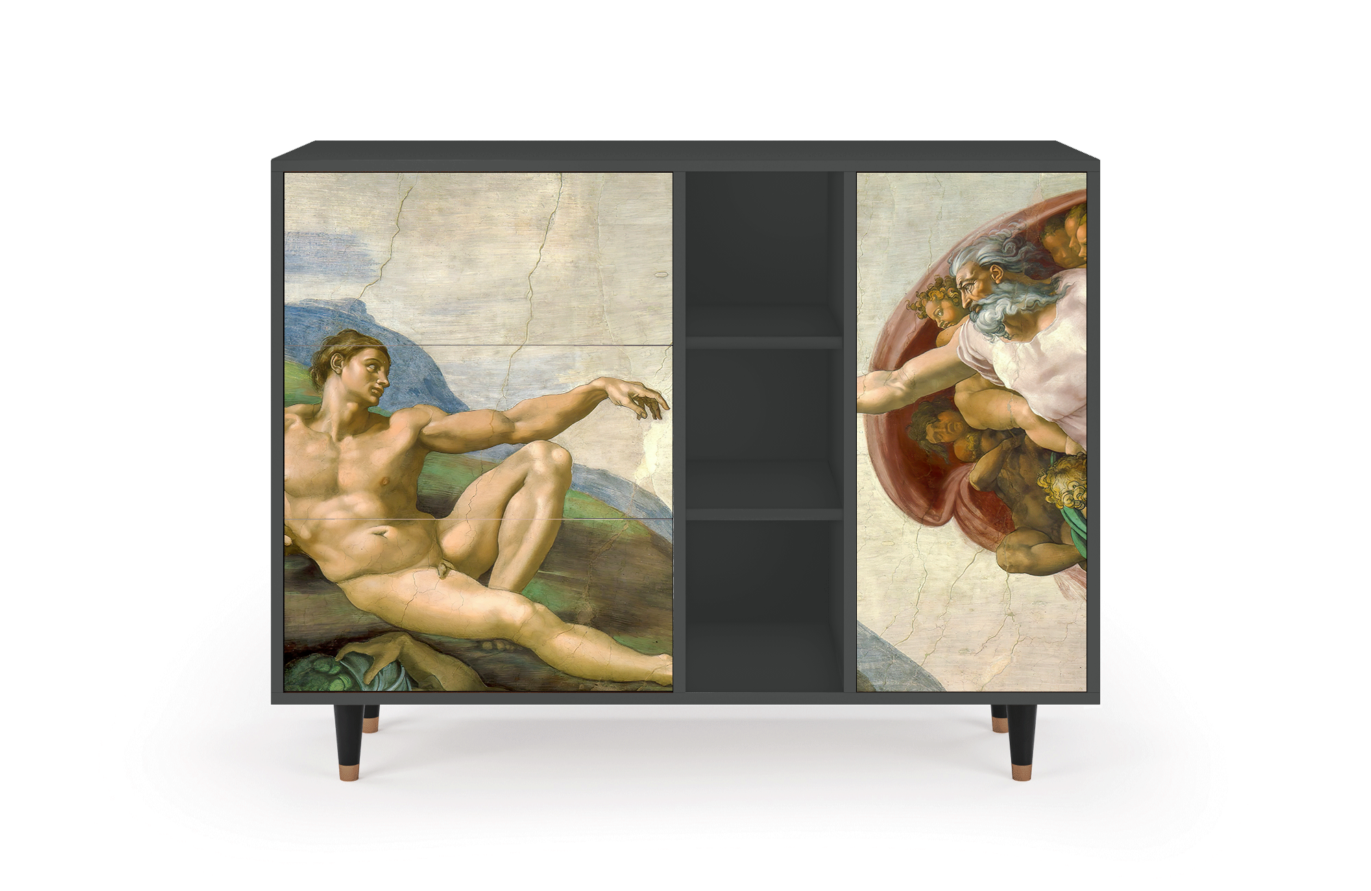 Комод - STORYZ - BS2 The Creation of Adam by Michelangelo, 125 x 97 x 48 см, Антрацит - фотография № 2