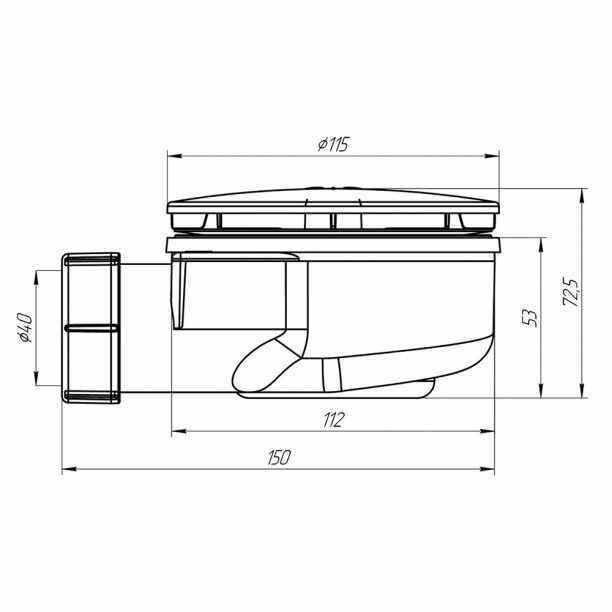 Сифон для душевого поддона АНИ плаcт выпуск 115 мм h 53 мм - фотография № 3