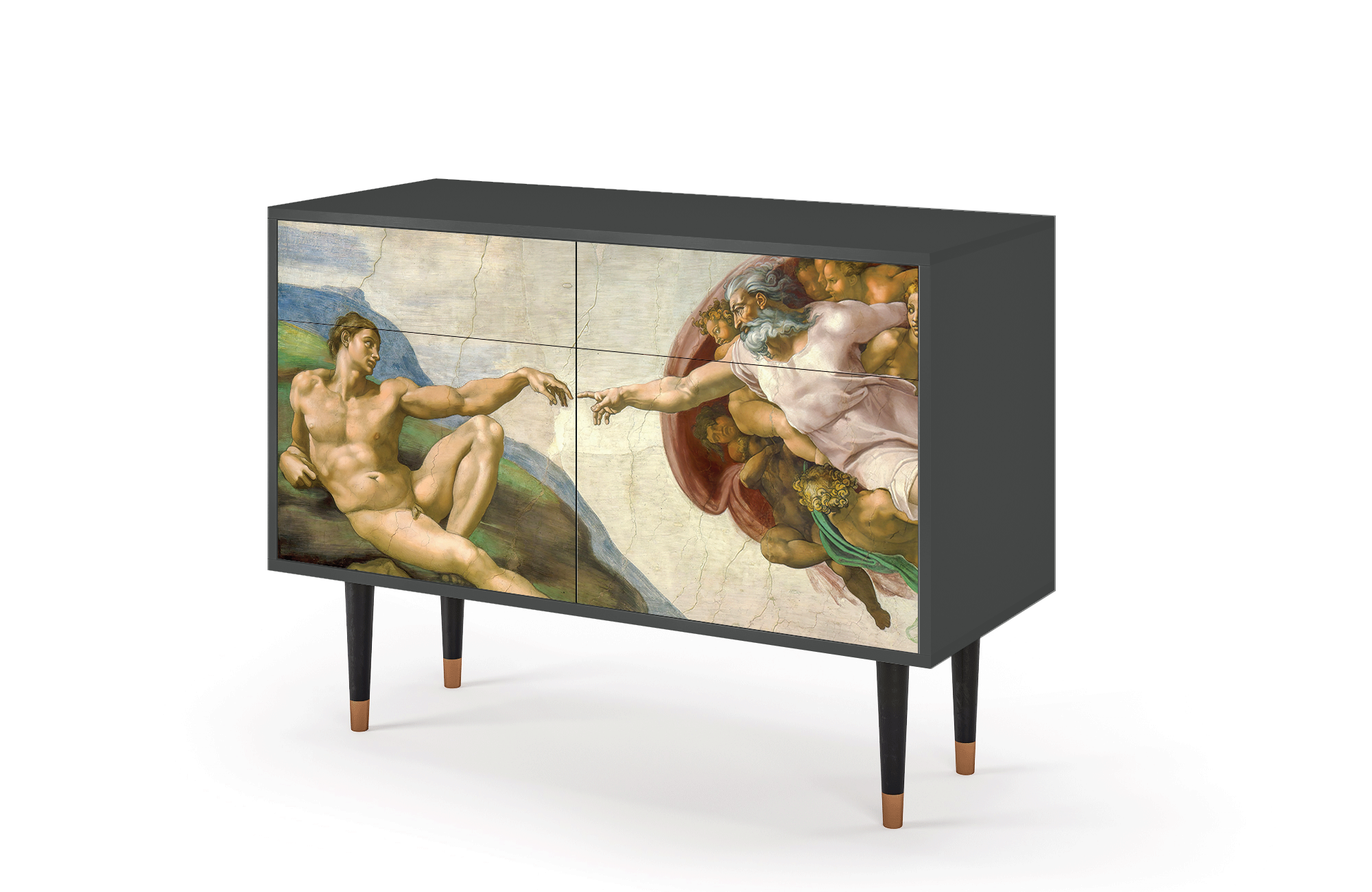 Комод - STORYZ - BS4 The Creation of Adam by Michelangelo, 115 x 85 x 48 см, Антрацит - фотография № 3