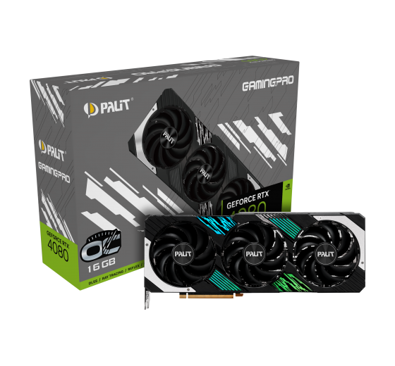 Видеокарта PCIE16 RTX4080 16GB 4080 GAMINGPRO OC 16GB PALIT