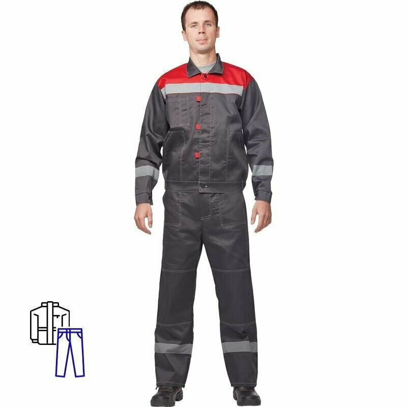 фото Костюм мужской л20-КБР серый/красный (р.48-50) 158-164, 829784