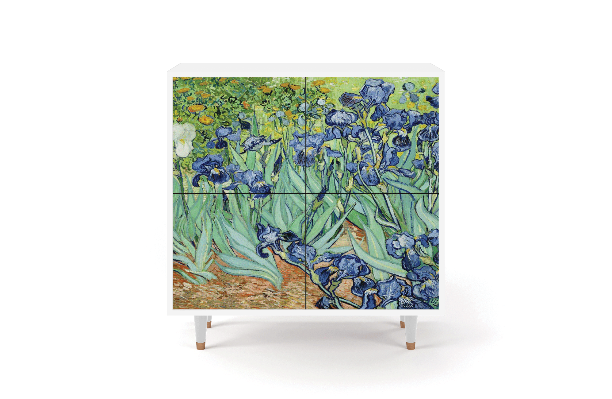 Комод - STORYZ - BS3 Irises by Vincent van Gogh, 94 x 96 x 48 см, Белый - фотография № 2