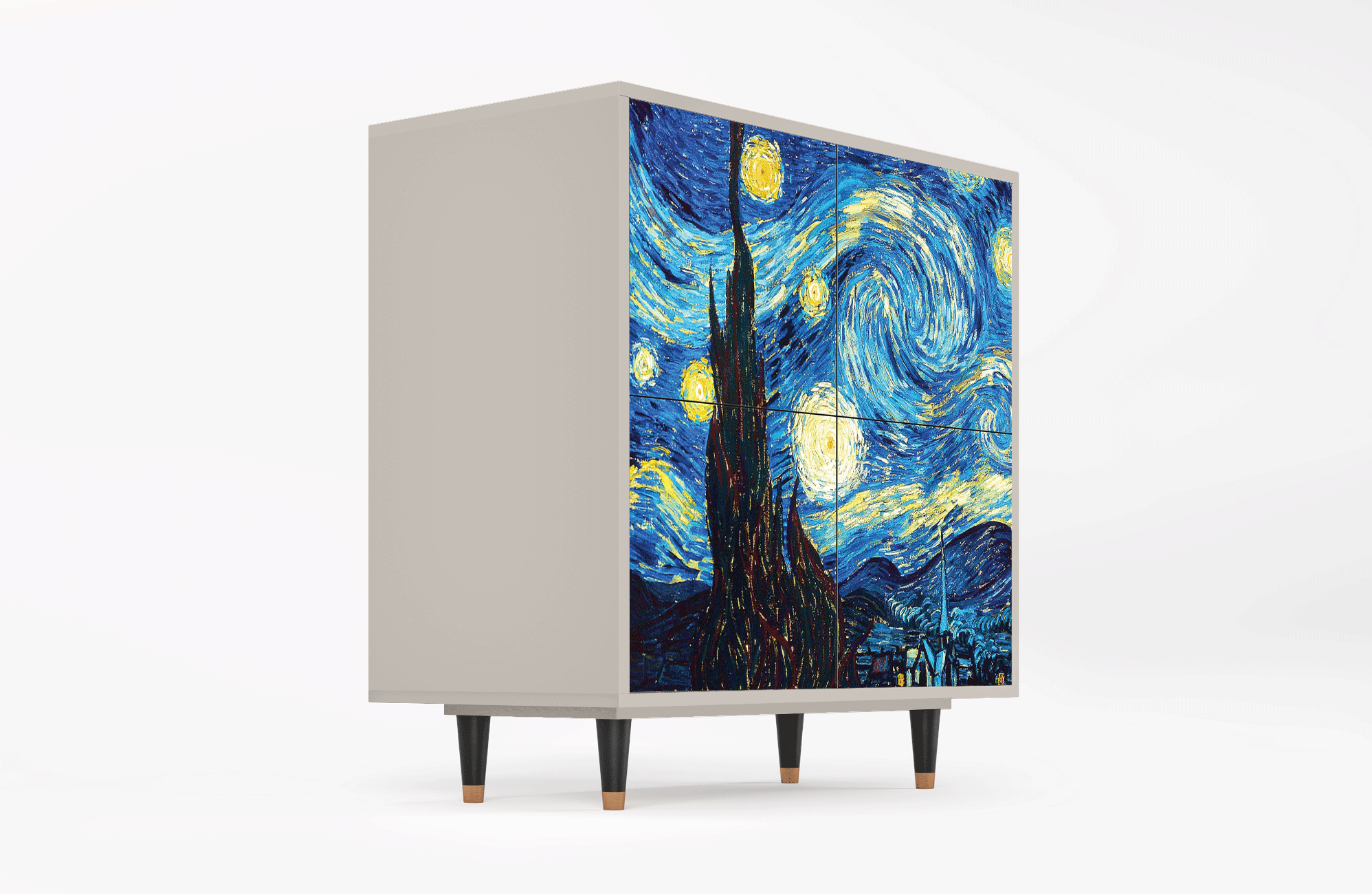 Комод - STORYZ - BS3 The Starry Night by Vincent van Gogh , 94 x 96 x 48 см, Сатин - фотография № 4