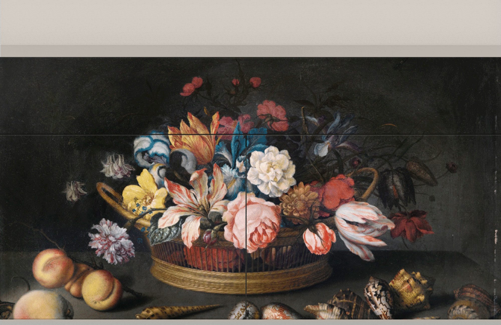 Комод - STORYZ - BS4 Still Life with Flowers and Shells by Balthasar van der Ast , 115 x 85 x 48 см, Сатин - фотография № 5