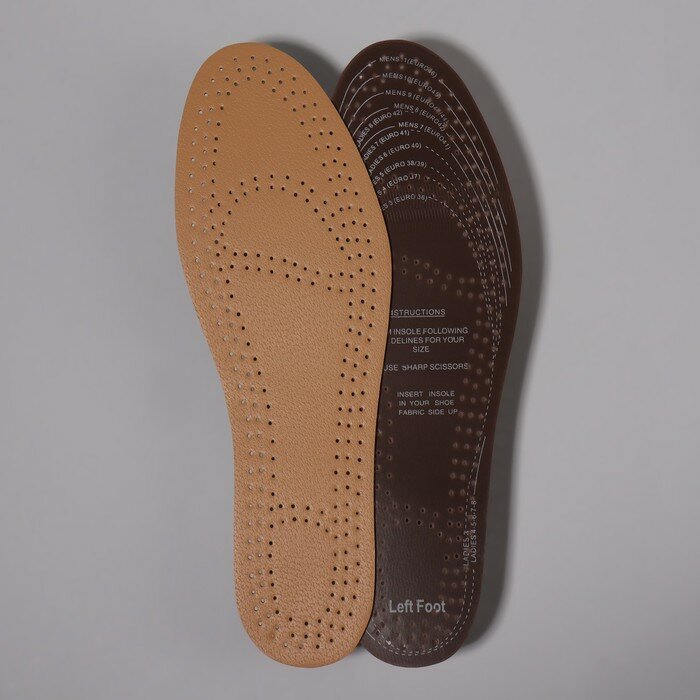 Стельки для обуви, универсальные, антибактериальные, влаговпитывающие, 36-47 р-р, пара, цвет бежевый - фотография № 2