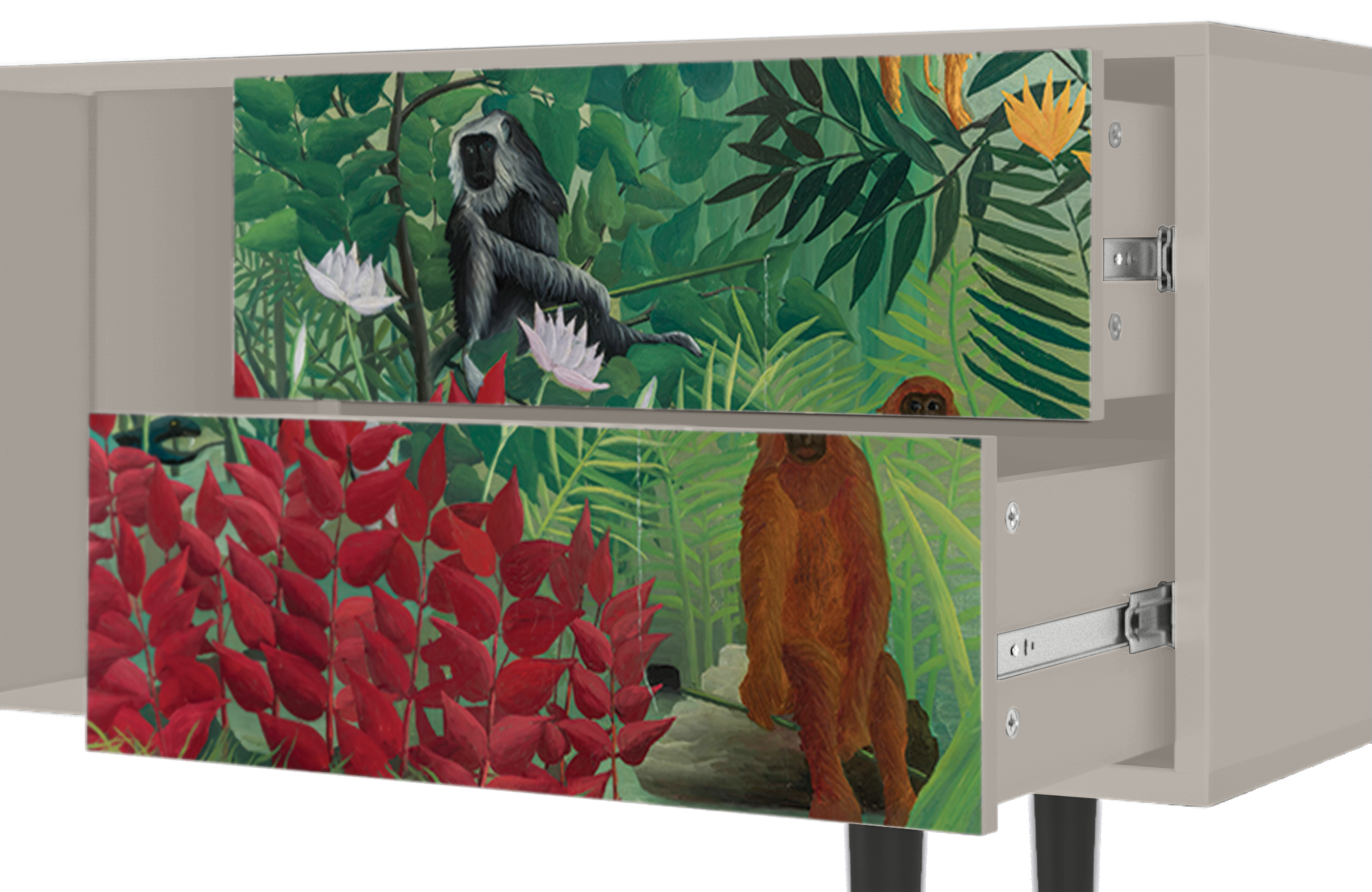 ТВ-Тумба - STORYZ - T1 Jungles in Paris by Henri Rousseau , 170 x 69 x 48 см, Сатин - фотография № 5