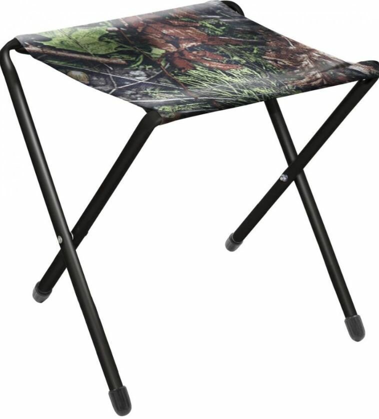 Стул складной дачный NIKA ДС/3 до 90 кг, черный с дубовыми листьями