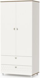 Шкаф для одежды Mobi Эйп 13.334 цвет белый/дуб белый, ШхГхВ 85х51,1х183,8 см., универсальная сборка