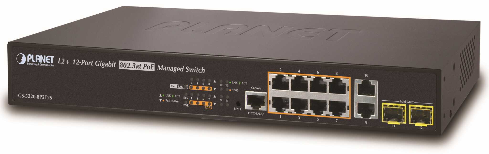 коммутатор/ PLANET IPv4/IPv6 L2+/L4 Managed 8-Port 802.3at High Power PoE Gigabit Ethernet Switch +