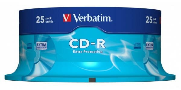 Диски CD-R 80min 700Mb Verbatim 52x 25 шт Cake Box DL <43432>