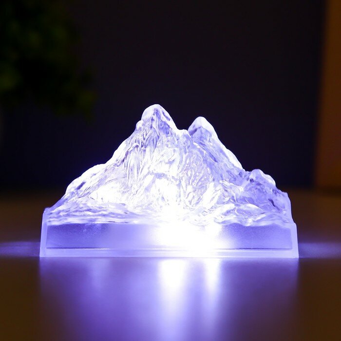 Ночник "Гора" LED от батареек 3хLR44 прозрачный 5х5х9,5 см - фотография № 3