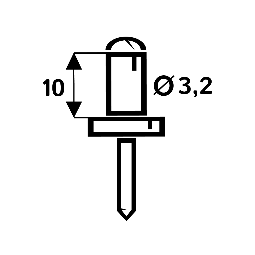 Заклепки Steel 3.2x10 мм стальные вытяжные 1000шт, Kraftool - фотография № 1