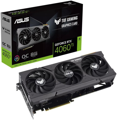 Видеокарта ASUS GeForce RTX 4060 Ti TUF Gaming OC 8GB (TUF-RTX4060TI-O8G-GAMING) (90YV0J50-M0NA00)