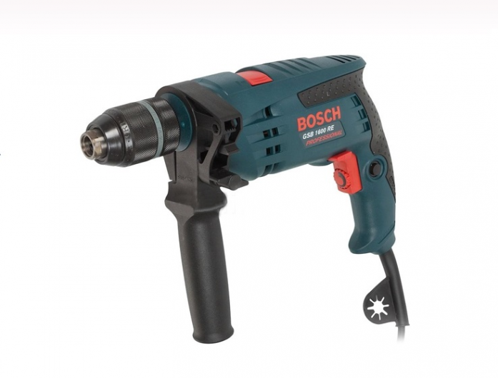 Ударная дрель BOSCH GSB 1600 RE (БЗП) коробка 701 Вт