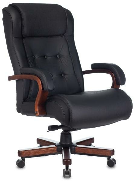 Кресло руководителя Бюрократ T-9926WALNUT, обивка: кожа, цвет: светло-коричневый - фото №1
