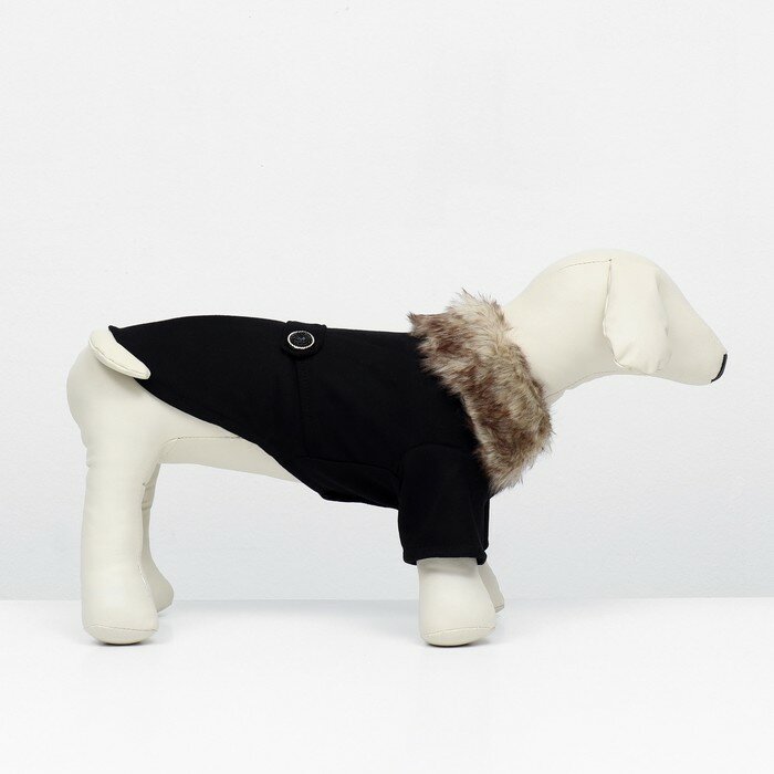 FlowMe Пальто для собак, размер XL (ДС 40, ОГ 58-59, ОШ 36-37 см), чёрное - фотография № 3