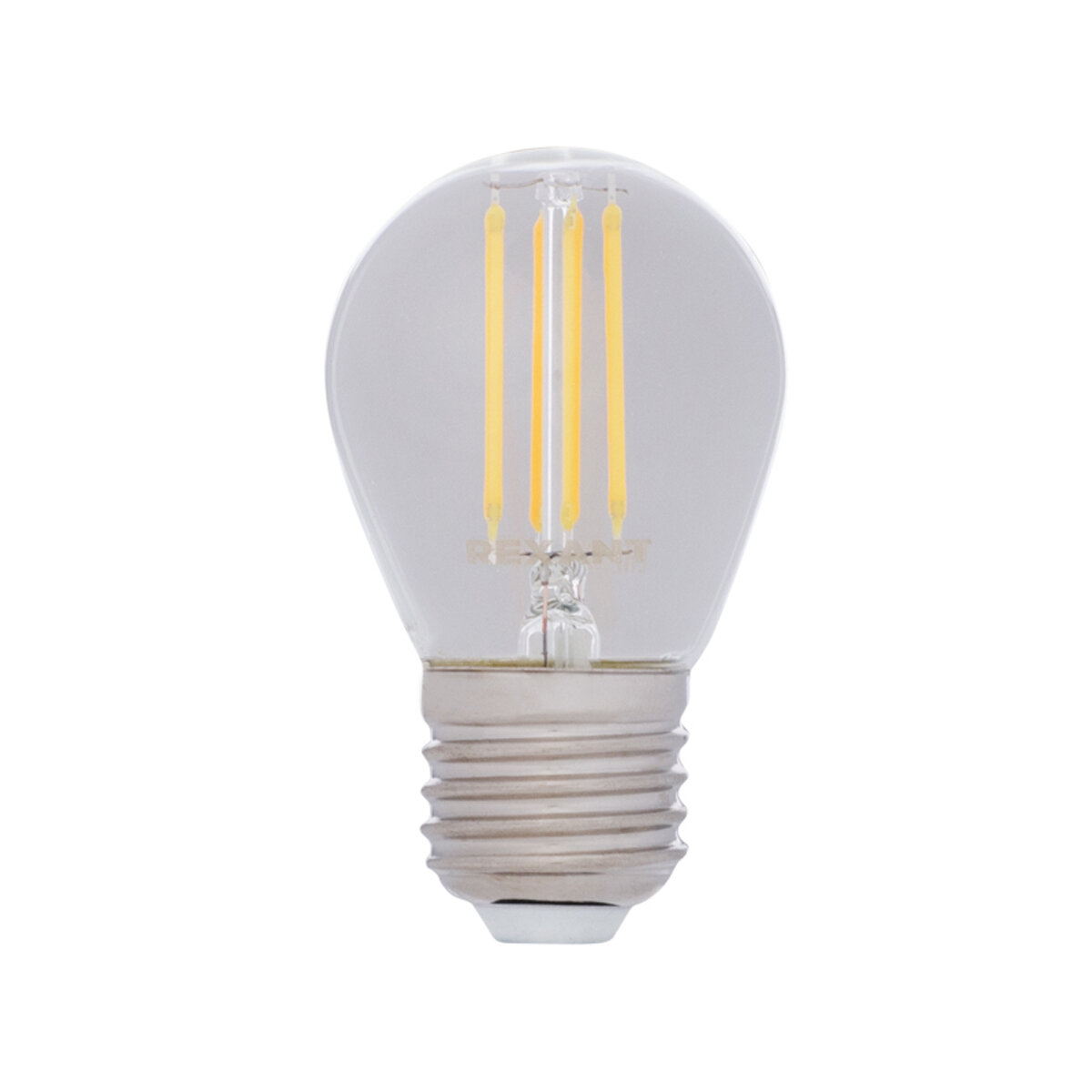 Лампа филаментная Rexant Шарик GL45, 7,5 Вт, 2700 К, Е27, теплый свет