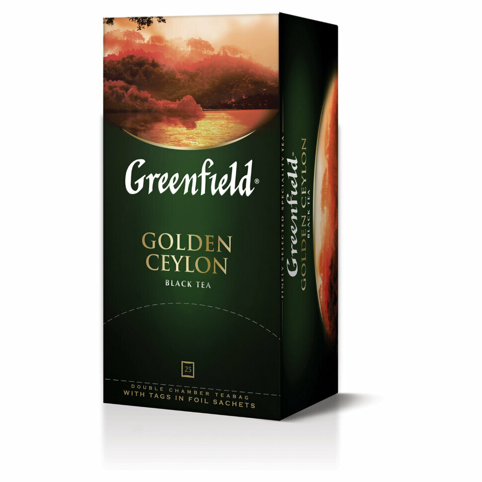 Чай GREENFIELD "Golden Ceylon" черный цейлонский, 25 пакетиков в конвертах по 2 г, 620009 - фотография № 3