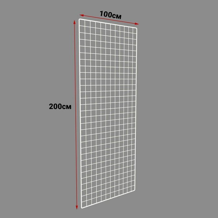 Сетка торговая 100*200, окантовка 6мм, пруток - 4мм, цвет белый (порошковое покрытие)