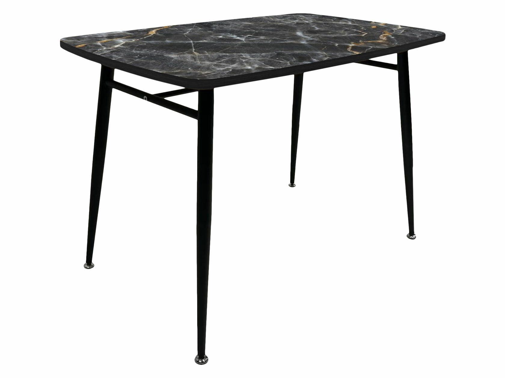 Кухонный стол Первый Мебельный Брик Черно-золотой мрамор / Черный, металл