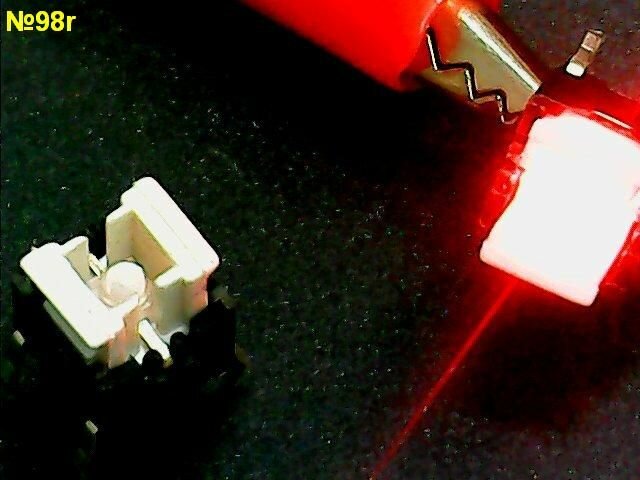 Микрокнопка с подсветкой №98r 6*6мм 4pin с красной подсветкой ручка3мм