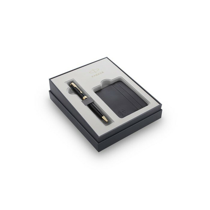 Parker Набор Parker Sonnet Black GT: ручка шарик 1.0 черн, визитница из экокожи, подар/уп 2121995
