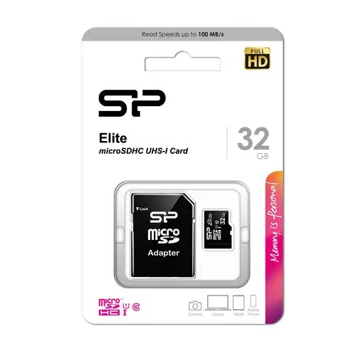 Флеш карта microSDHC 32Gb Class10 Silicon Power SP032GBSTHBU1V10SP + adapter