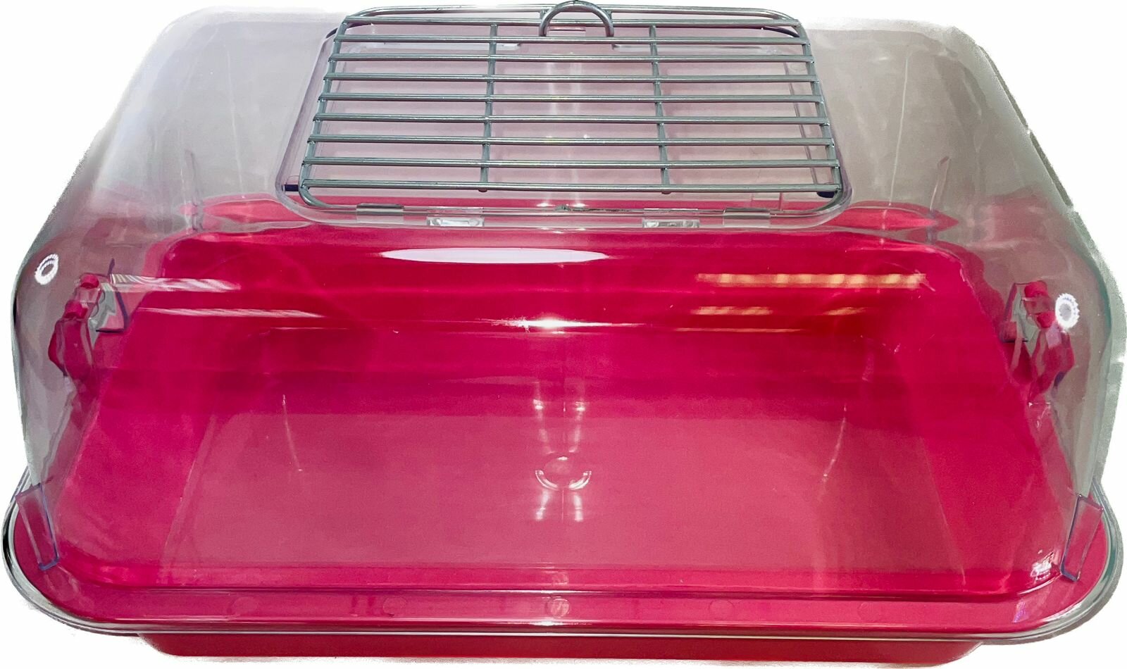 Клетка-террариум Зооэкспресс, для грызунов с метал. дверкой, 33х24х15, малый, розовый - фотография № 1