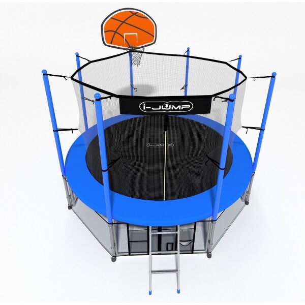 Батут с баскетбольным щитом i-Jump Basket 14ft blue