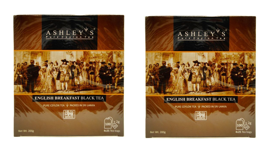 ASHLEY'S Чай в пакетиках Англиский завтрак 2 г 100 пакетов 2 уп - фотография № 1