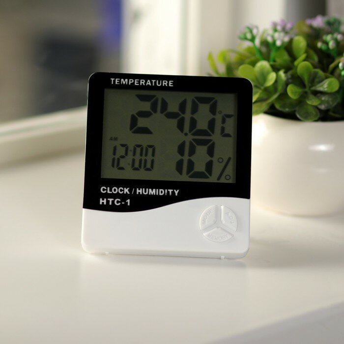 Термометр LuazON LTR-14, электронный, датчик температуры, датчик влажности, белый (1шт.)