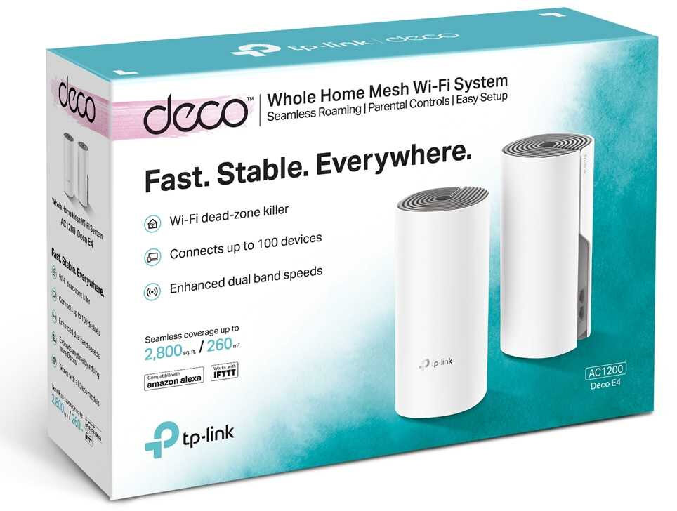 Wi-Fi роутер TP-Link Deco E4(2-pack) 802.11ac Wi-Fi 5 белый