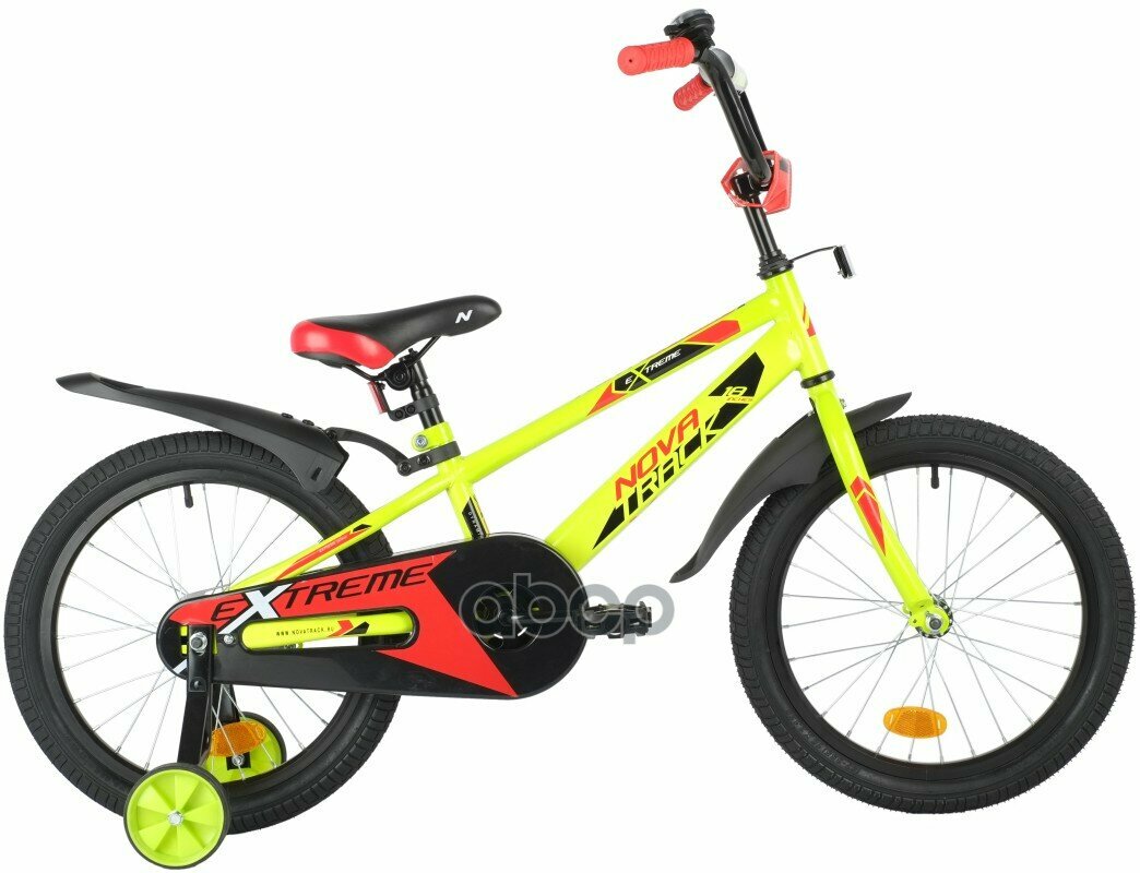 Велосипед 18 Детский Novatrack Extreme, Количество Скоростей 1, Рама Сталь, Зеленый NOVATRACK арт. 183EXTREME.GN21