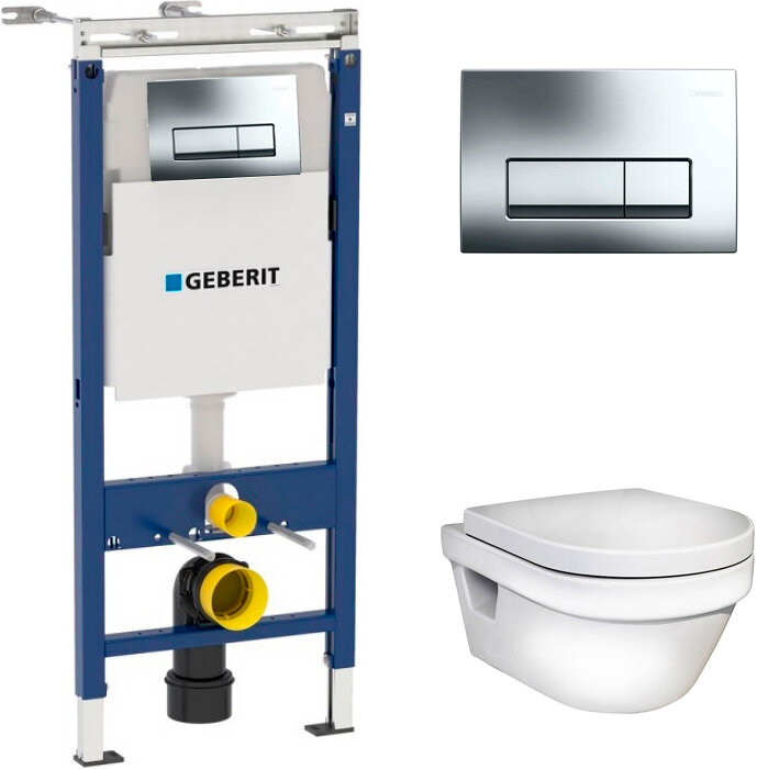 Gustavsberg Комплект Инсталляция Geberit 458.125.21.1 4 в 1 + Унитаз Gustavsberg Hygienic Flush WWC 5G84HR01