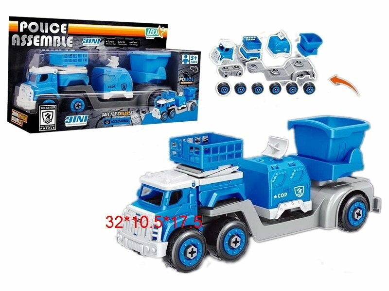 Конструктор Грузовой автомобиль Полиция в коробке