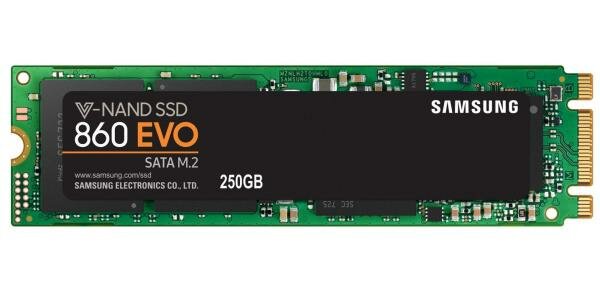 Твердотельный накопитель SSD M.2 250 Gb Samsung 860 EVO MZ-N6E250BW Read 550Mb/s Write 520Mb/s MLC