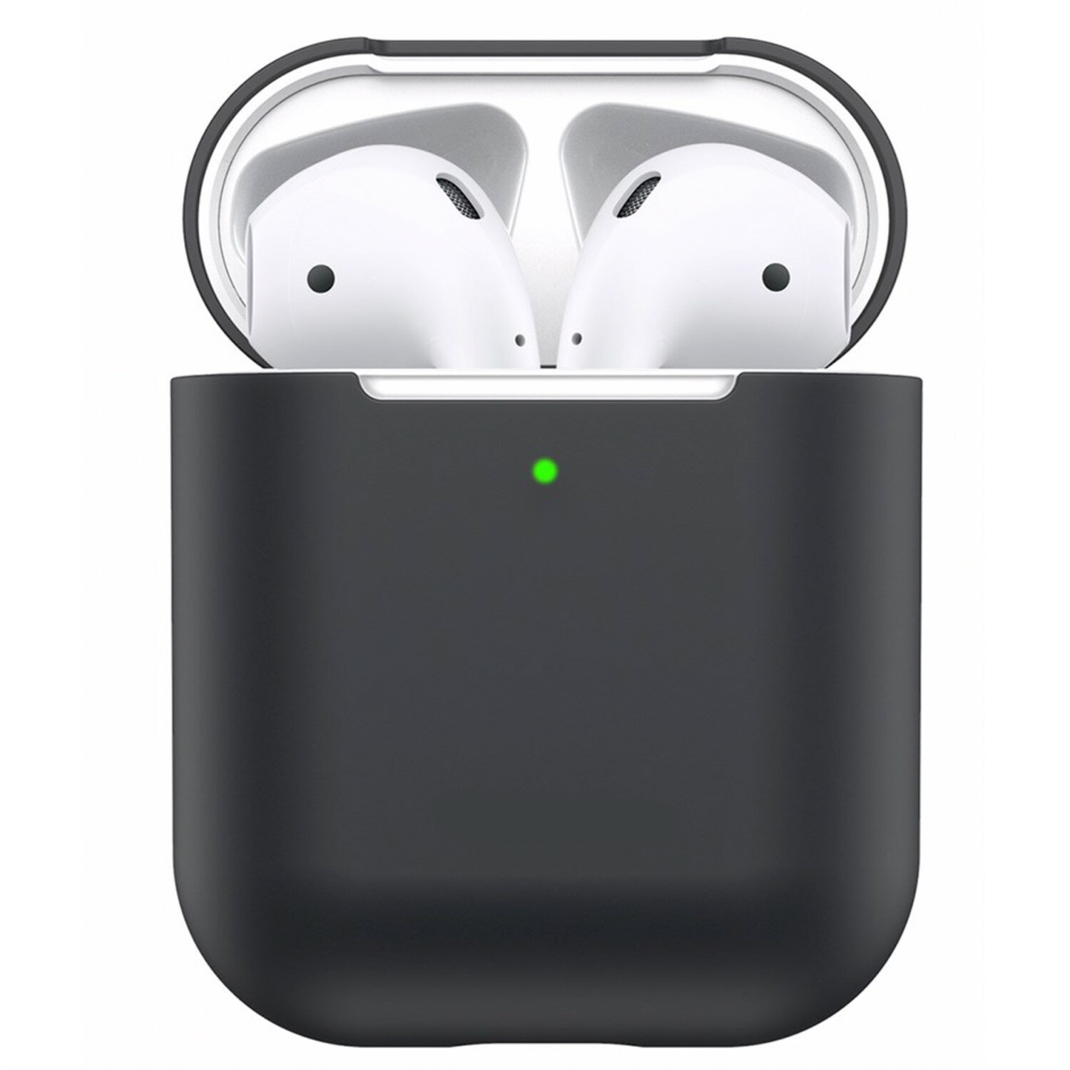 Чехол силиконовый для Airpods 1/Airpods 2 case, черный