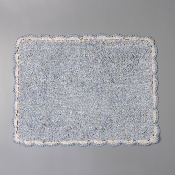 Доляна Коврик для ванной Доляна «Тэя», 50×80 см, 100% хлопок, цвет голубой - фотография № 3