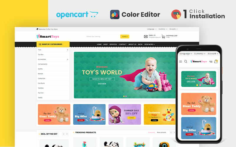 Шаблон OpenCart Smart Toy Store